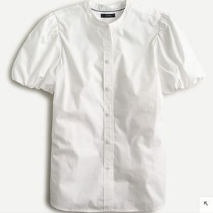 NWOT J. Crew Classic-fit short puff-sleeve shirt
